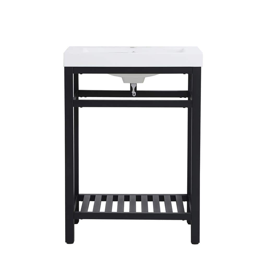 Timeless Home 24 in. W x 19 in. D x 34 in. H Single Bathroom Vanity in Blac