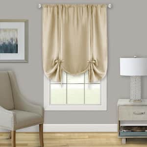 Darcy 58 in. W x 63 in. L Polyester Light Filtering Tie-Up Window Panel in Tan
