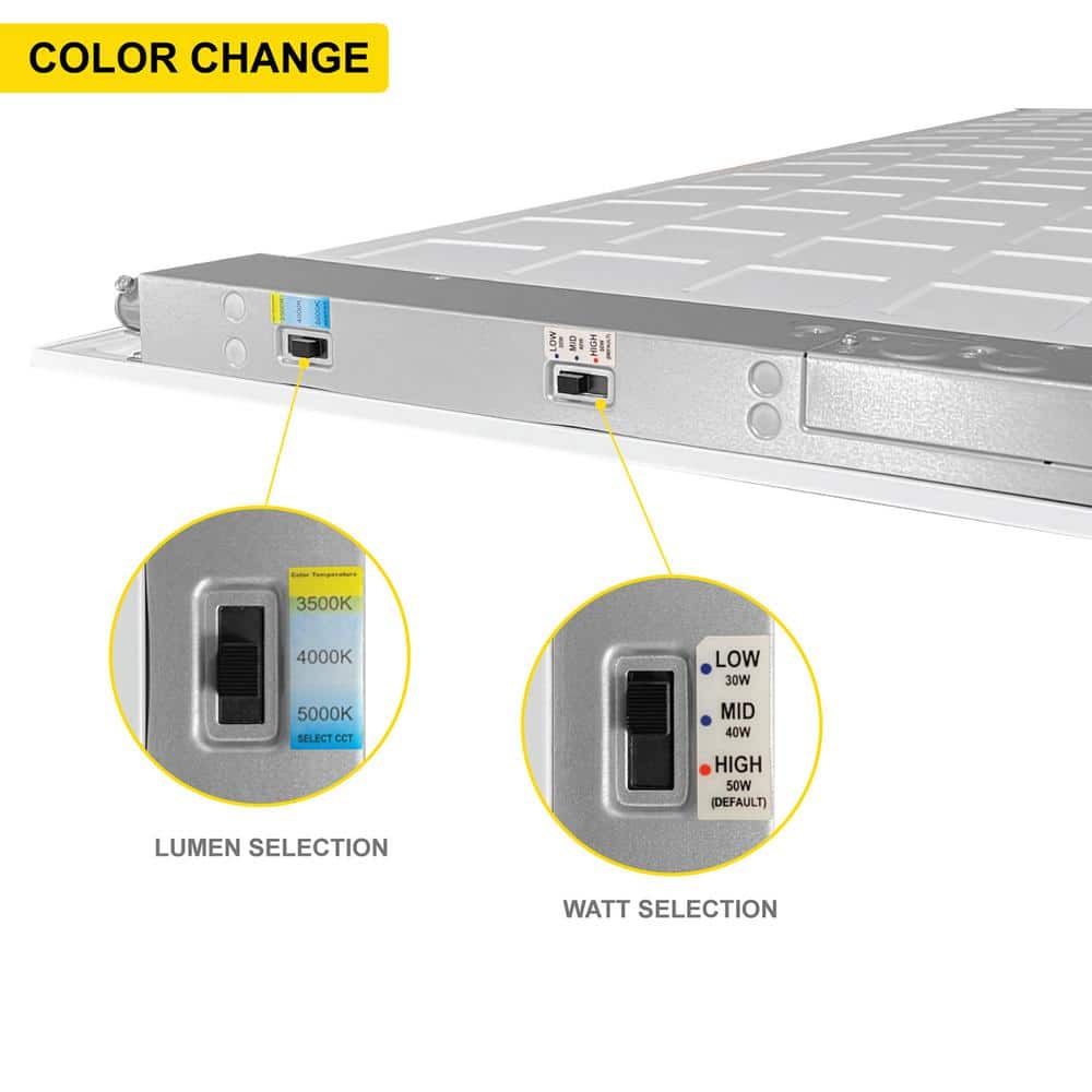 NuWatt 1x4 Dimmable LED Panel Light with Selectable Color and Wattage