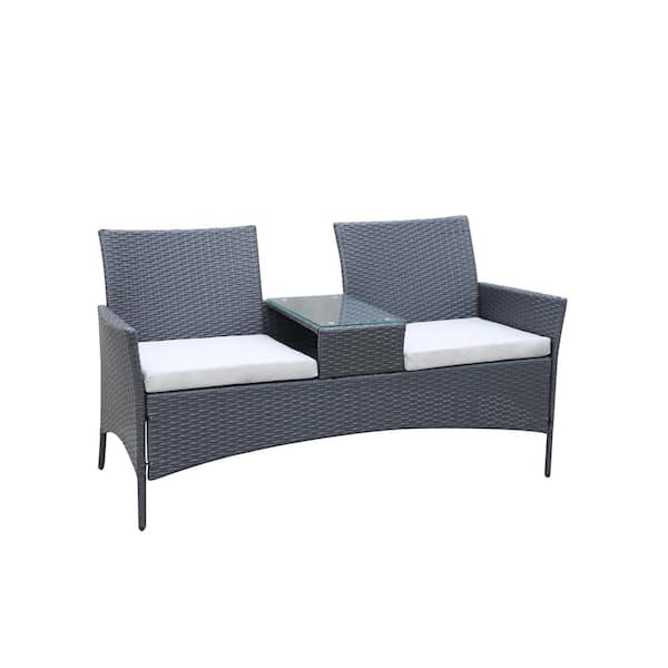 wetiny 22 in. Gray Polyester 2-Seater Loveseat