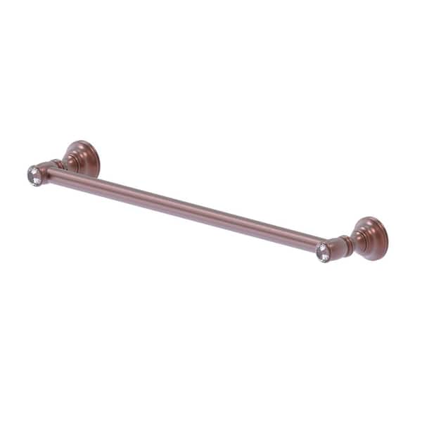 Allied Brass Carolina Crystal Collection 36 in. Wall Mounted Towel Bar in Antique Copper