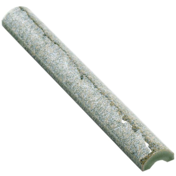 Angela Harris Green 1 in. x 8 in. Polished Ceramic Wall Pencil Liner Tile
