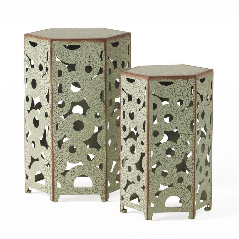 Antique Green Metal Two Outdoor Side Accent Table price history on PriceWatchPro