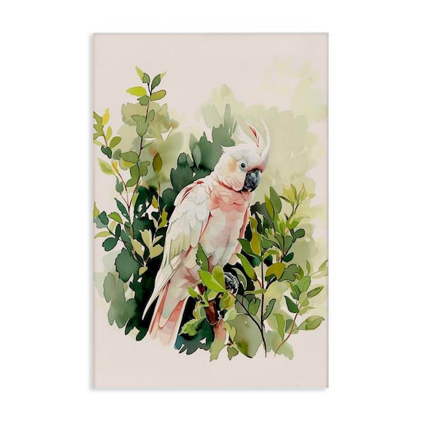 Stupell Industries Tropical Parrot Cockatoo by LSR Design Studio Unframed Animal Graphic Art Print 24 in. x 16 in.