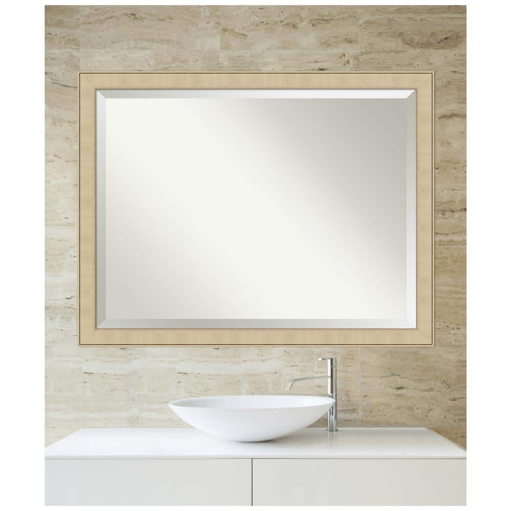 Classic Honey Silver Beveled Bathroom Vanity Mirror - 44x34-inch