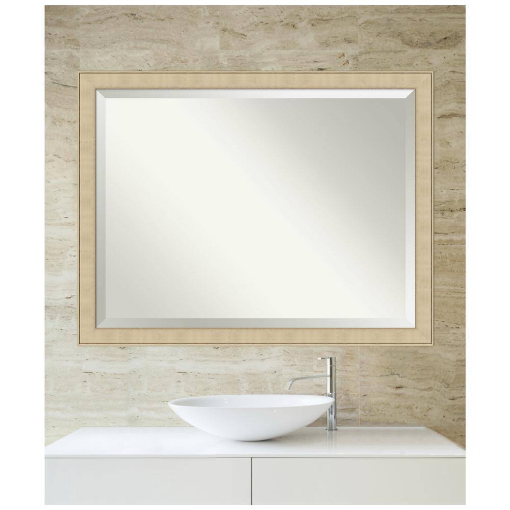 Classic Honey Silver Beveled Bathroom Vanity Mirror - 44x34-inch