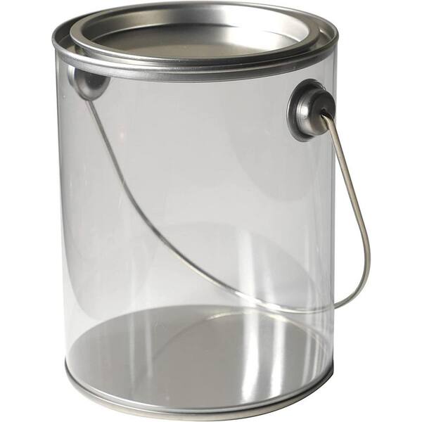 Dyiom 1.7 Ounces Clear Mini Plastic Paint Bucket, Paint Can with Lid and Handle(Set of 30)