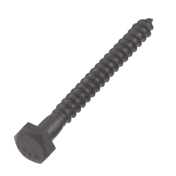 1/4 in. x 2-1/2 in. Black Exterior Hex Head Lag Screw (25-Pack)