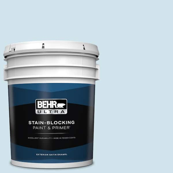 BEHR ULTRA 5 gal. #550A-1 Sea Sprite Satin Enamel Exterior Paint & Primer