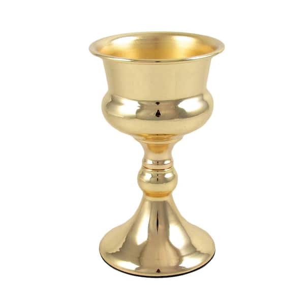 LIVING LUXURY Gold Metal Trophy Urn Table Flower Vase Decorative Centerpiece 8.75 in.