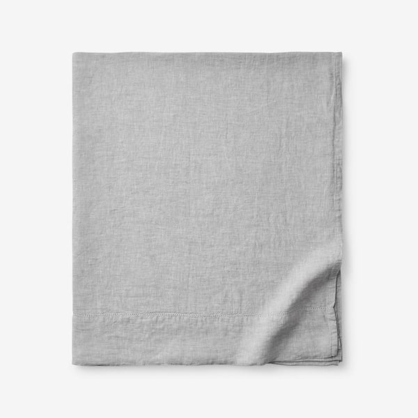The Company Store Legends Hotel Relaxed Chambray Gray Linen Queen Flat Sheet