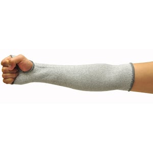 Cut Shield 14 in. Long Sleeve with Thumb Hole (6-Piece), Arm Width 4 in. -8 in. Grey, Large