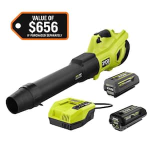 40V HP Brushless Whisper Series 160 MPH 650 CFM Cordless Leaf Blower w/ 4.0 Ah Battery, 4.0 Ah EDGE Battery & Charger