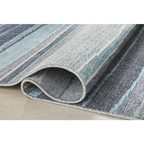 Well Woven Miami Aria Hills Modern Stripe Multi 4 ft. x 5 ft. Area Rug  84024 - The Home Depot