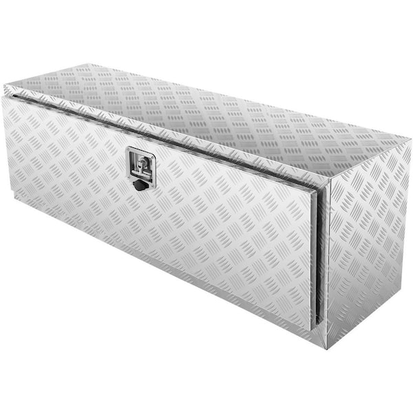 Underbody Truck Box, 48 x 17 x18 in. Pickup Storage Box, Heavy Duty Aluminum Diamond Plate Tool Box with Lock and Keys