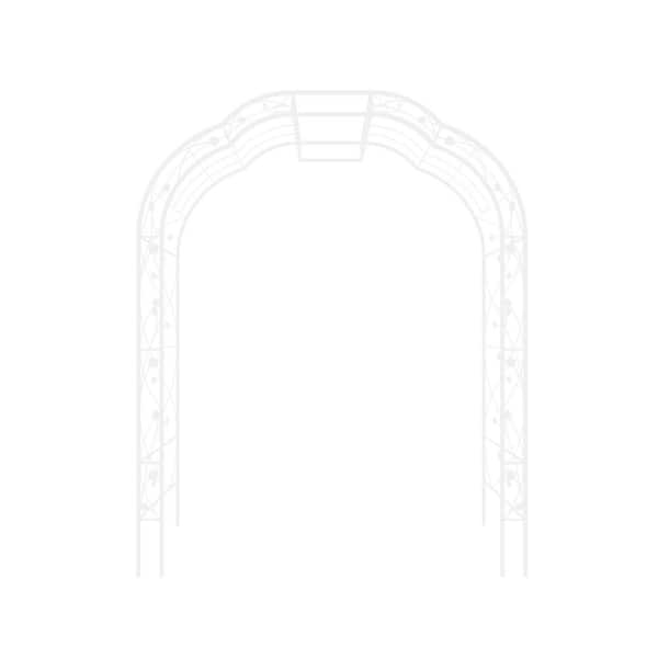 98.5 in. x 74.4 in. Iron Garden Arbor Trellis in White