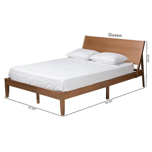 Baxton Studio Eileen Brown Wood Frame Queen Platform Bed 232 13242