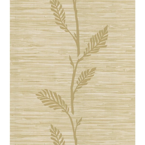 National Geographic Grasscloth Leaf Wallpaper