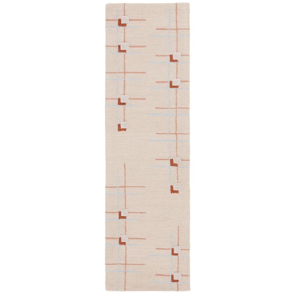 SAFAVIEH Genre 2 ft. x 8 ft. Beige/Rust Abstract Geometric Runner Rug
