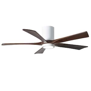 Irene 52 in. LED Indoor/Outdoor Damp Gloss White Ceiling Fan with Remote Control and Wall Control