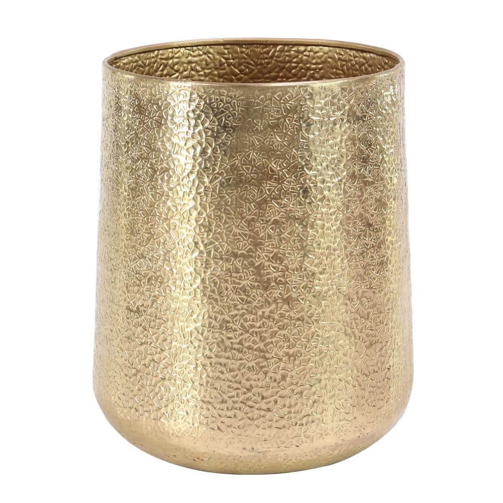 Gold Hammered Aluminum Indoor Outdoor Planter Set of 3