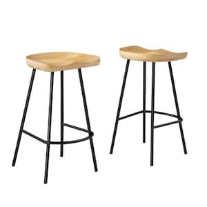 Concord 26.5 in. in Oak Backless Wood Counter Stools - Set of 2
