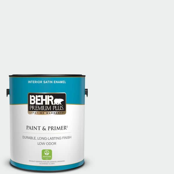 BEHR PREMIUM PLUS 1 gal. #PWN-16 Day Spa Satin Enamel Low Odor Interior Paint & Primer