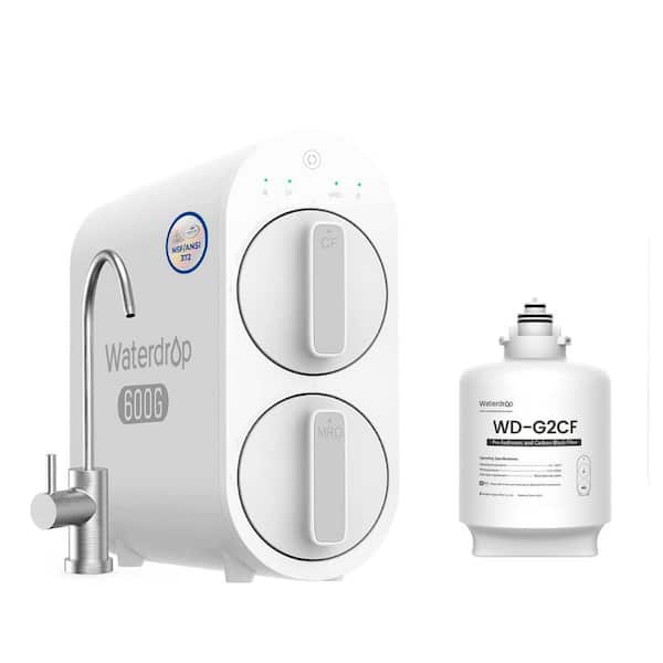 G2P600 Reverse Osmosis System, 600 GPD, 7 Stage Tankless, Under Sink RO System, Extra WD-G2CF Replacement Filter