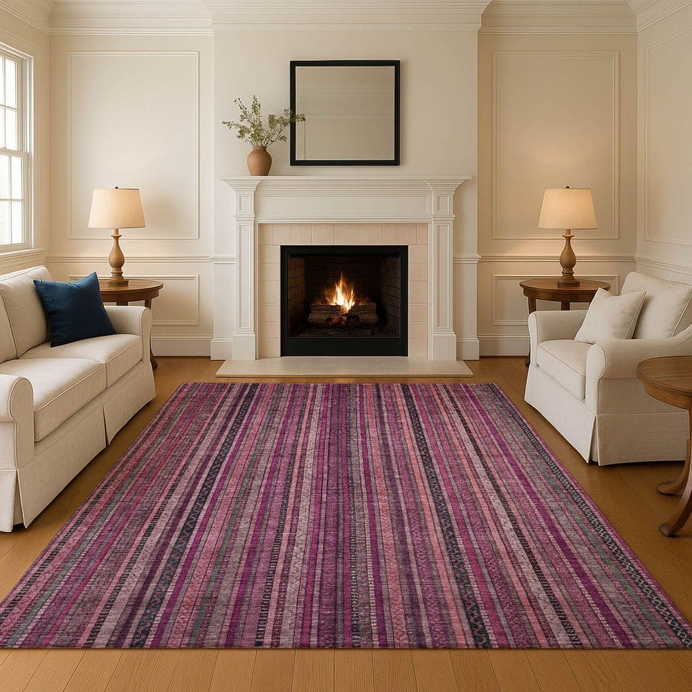 Mayfield Premium Machine Washable Abstract AMF1654 Pink 8 ft. x 10 ft. Area Rug price history on PriceWatchPro