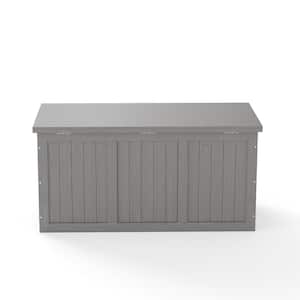Outsunny 74.98 Gal. Grey Wooden Deck Box with Weather-Proofing 84B ...