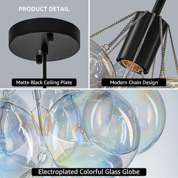 GoYeel Bublume 1-Light Black Modern Colored Glass Bubble