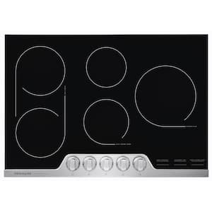 Professional 30 in. 5 Element Radiant Electric Cooktop in Stainless Steel with Bridge