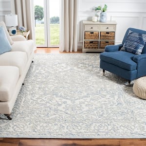 Trace Ivory/Blue 8 ft. x 10 ft. High-Low Area Rug