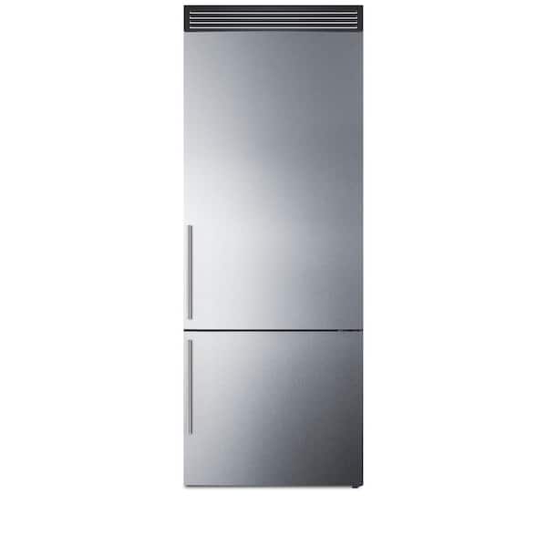 Summit Appliance 28 in. 14.6 cu. ft. Bottom Freezer Refrigerator in Stainless Steel, Counter Depth