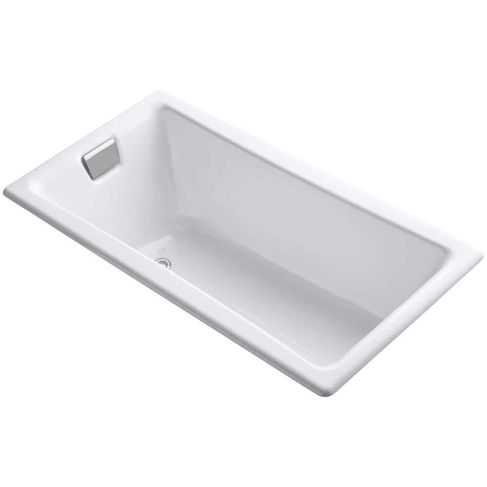 Tea-for-Two 60 in. x 32 in. Rectangular Soaking Bathtub with Reversible Dra