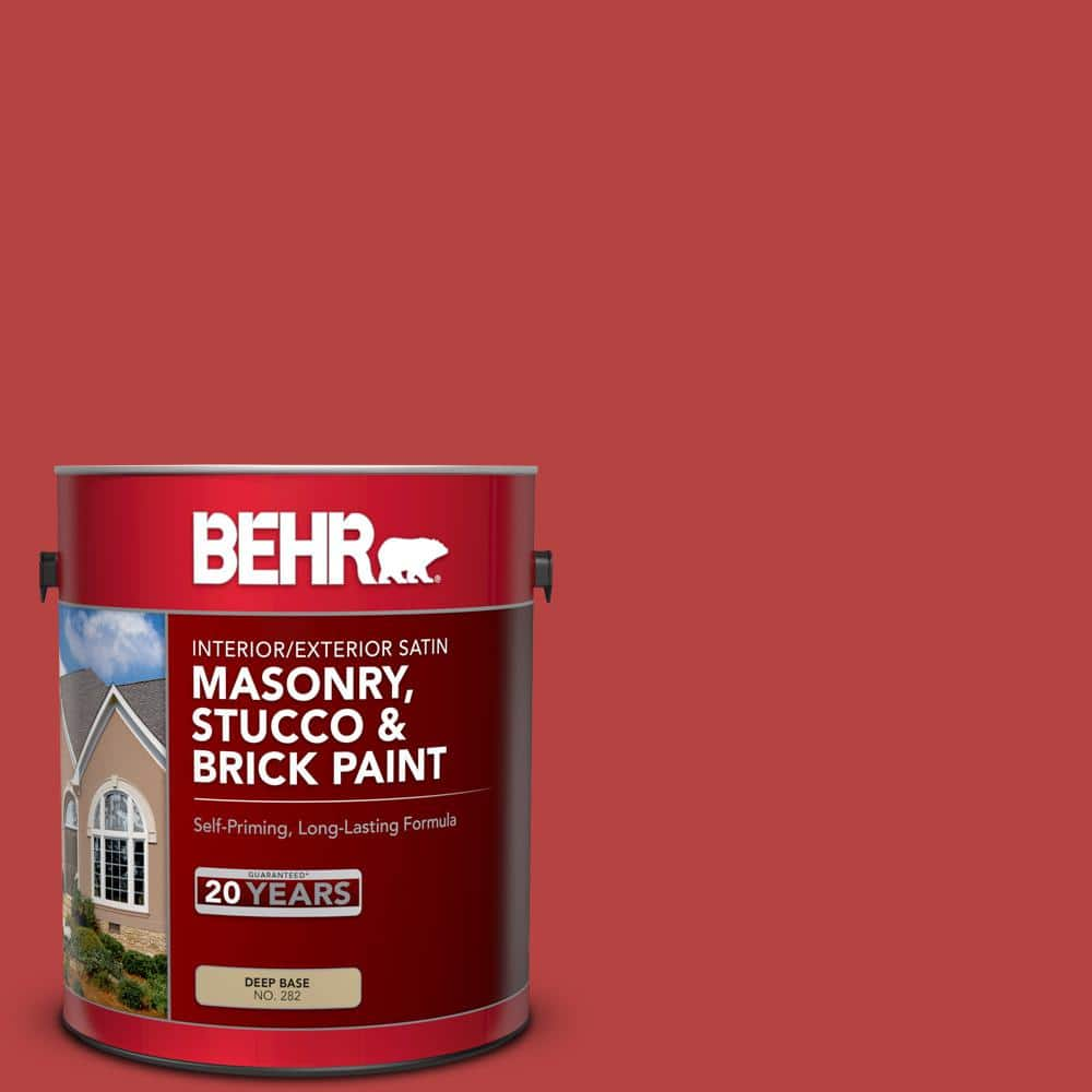 BEHR 1 gal. #M160-7 Raging Bull Satin Interior/Exterior Masonry, Stucco and  Brick Paint 28201 - The Home Depot