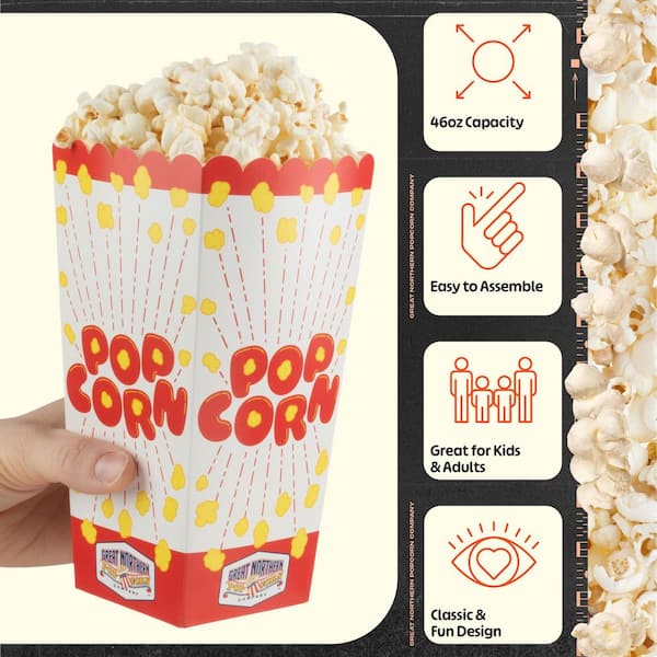 50 Pcs Boîtes à Pop-Corn En Papier Blanc - Conteneurs Snacks Pour Cinéma, Anniversaires, Fêtes Et Pique-Niques