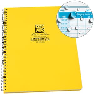 All-Weather 8-1/2 in. x 11 in. Side-Spiral Notebook Commercial Pool and Spa Maintenance Log, Yellow Cover