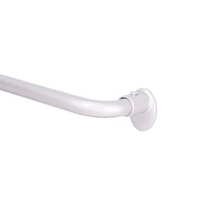 Blackout 28 in. - 48 in. Adjustable Single Wrap Around Curtain Rod 5/8 in. Diameter in Satin Silver