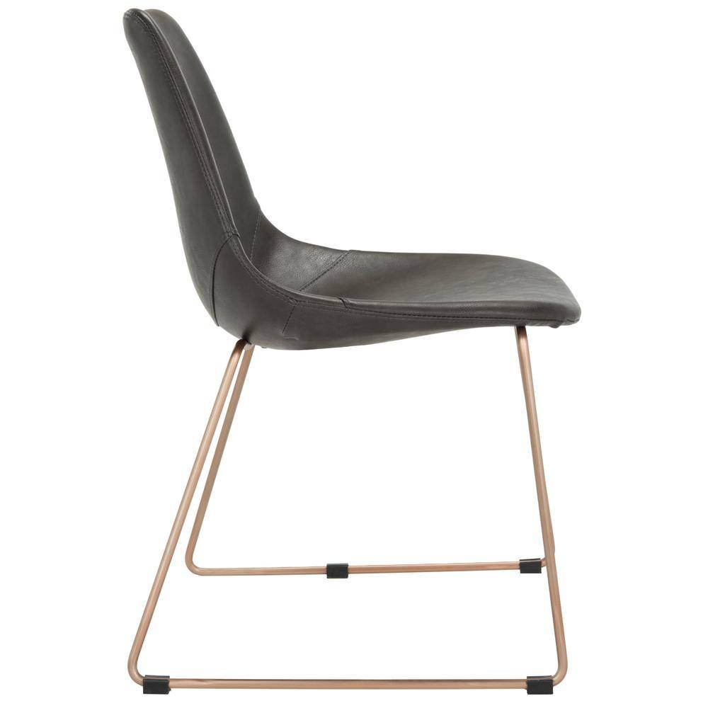 Dorian Grey and Copper Leather Dining Chair Set