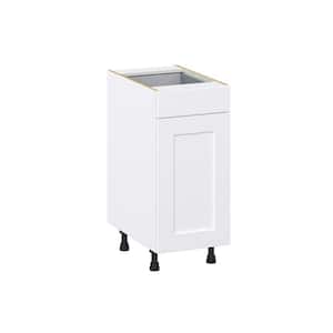 Wallace Painted Warm White Shaker Assembled Base Kitchen Cabinet With a Pull Out (15 in. W x 34.5 in. H x 24 in. D)