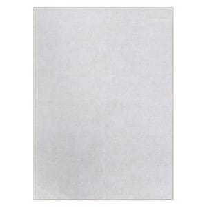 Cream 7 ft. 7 in. x 9 ft. 6 in. Contemporary Solid Machine Washable Area Rug