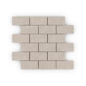 2 x 4 Subway Botticino Beige 11.625 in. x11.625 in. Textured Matte Porcelain Mosaic Wall/Floor Tile(10.318 sq. ft./Case)