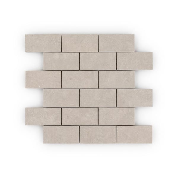 Jeffrey Court 2x4 Subway Botticino Beige 11.625 in. x 11.625 in. Textured Matte Porcelain Mosaic Wall/Floor Tile (10.318 sq. ft./Case)