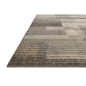 Bowery Storm/Taupe 5 ft. 5 in. x 7 ft. 6 in. Contemporary Geometric Area Rug