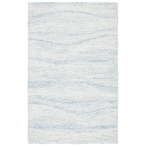 Metro Light Blue/Ivory 4 ft. x 6 ft. Abstract Waves Area Rug