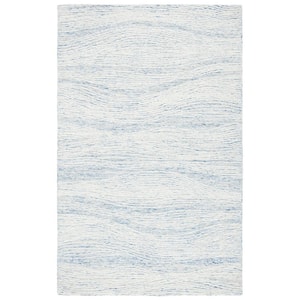 Metro Light Blue/Ivory 5 ft. x 8 ft. Abstract Waves Area Rug