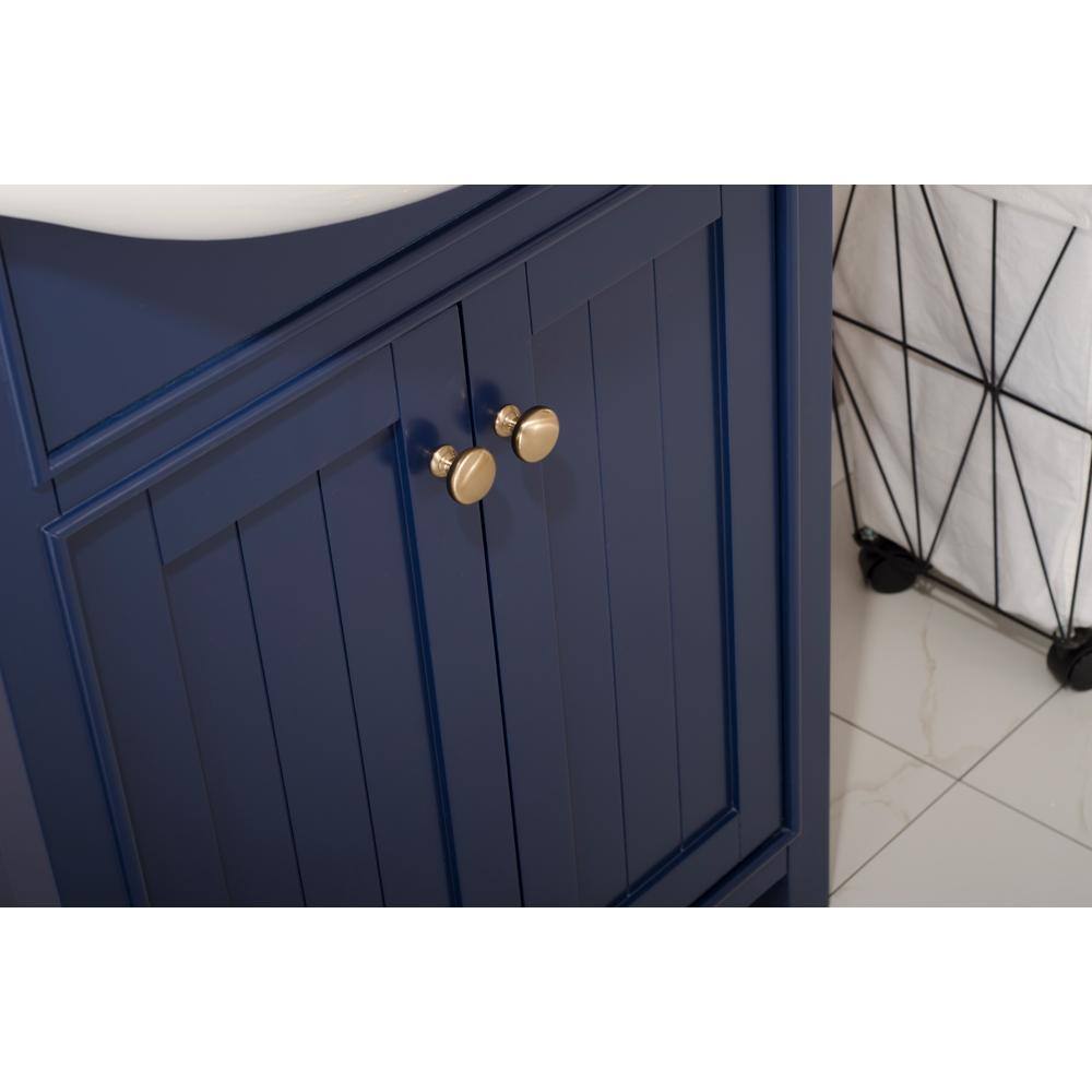 Marian 24" Blue Single Sink Vanity with Porcelain Countertop
