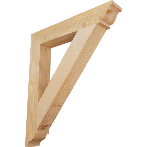 Ekena Millwork 4 in. x 30 in. x 26 in. Douglas Fir Traditional Rough Sawn Bracket
