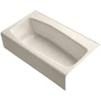 Villager 5 ft. Right Drain Rectangular Alcove Soaking Tub in Almond
